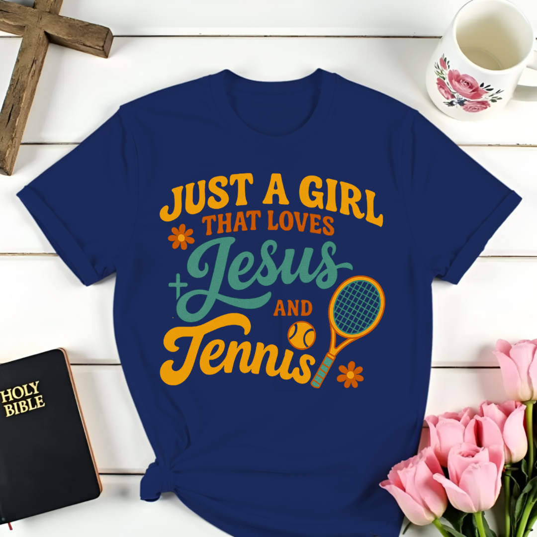 Girl Loves Jesus & Tennis T-Shirt