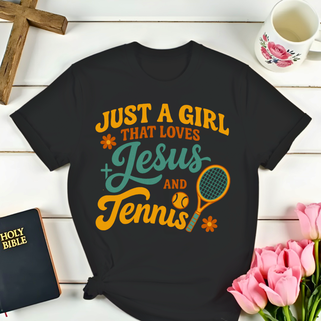 Girl Loves Jesus & Tennis T-Shirt