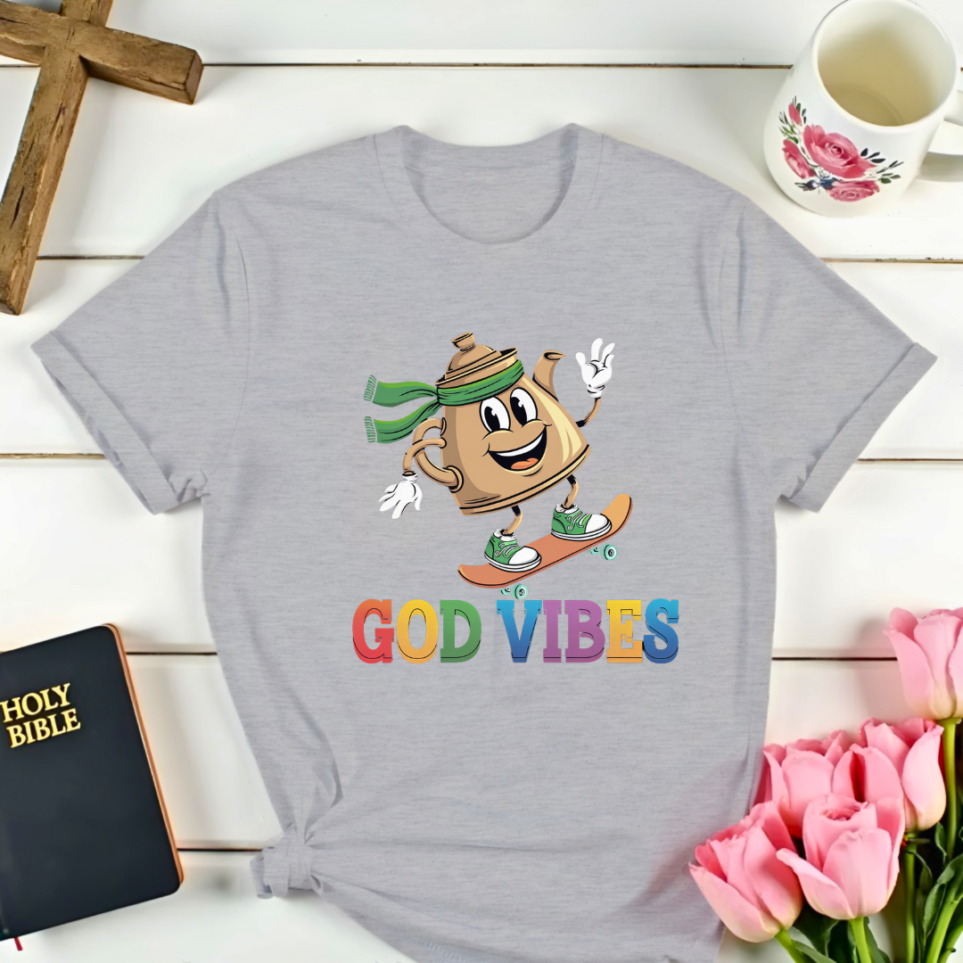 God Vibes Skating Teapot T-Shirt