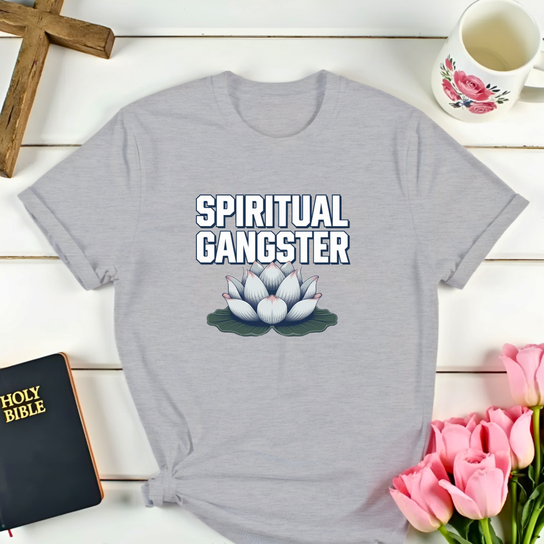 Spiritual Gangster White Lotus Flower T-Shirt II