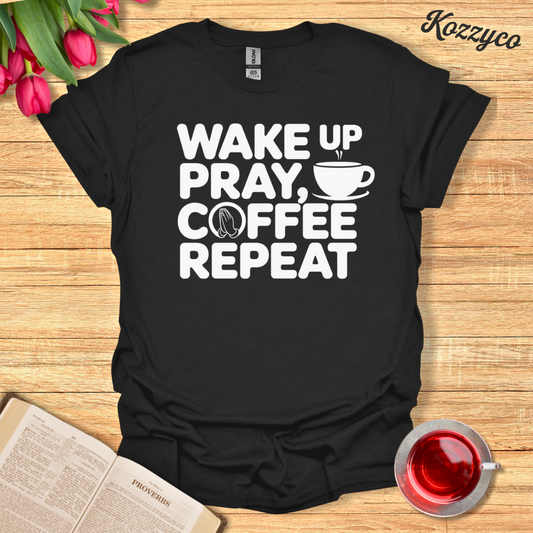 Coffee Repeat T-Shirt  Kozzyco