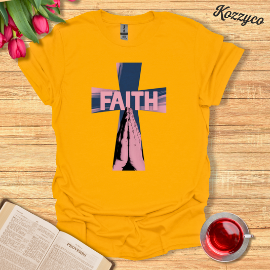 Faith Praying Hands Cross T-shirt  Kozzyco