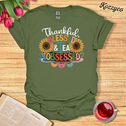 Thankful,Tea-cups T-Shirt  Kozzyco