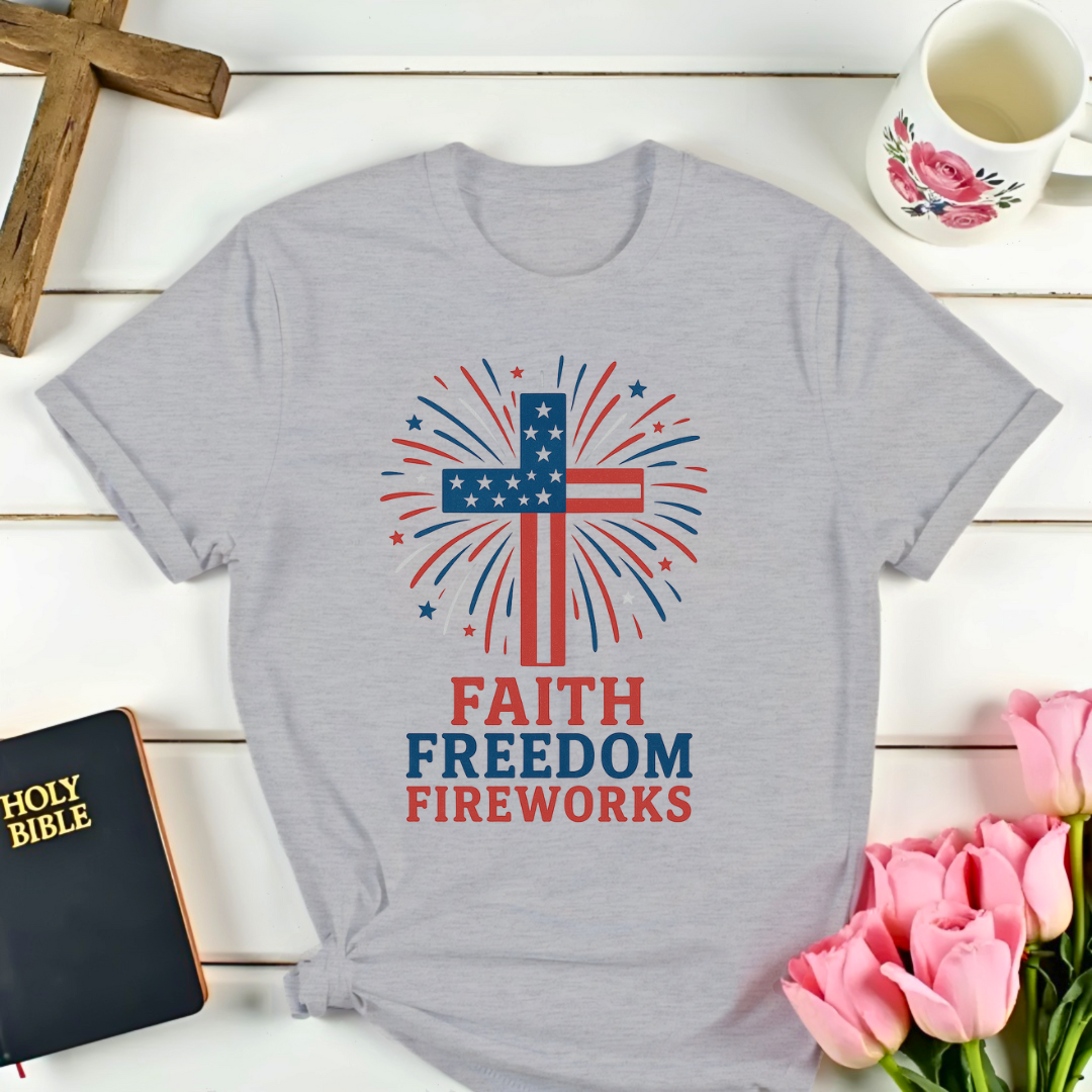 Faith Freedom Firework T-Shirt