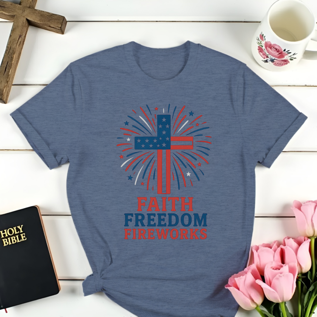 Faith Freedom Firework T-Shirt