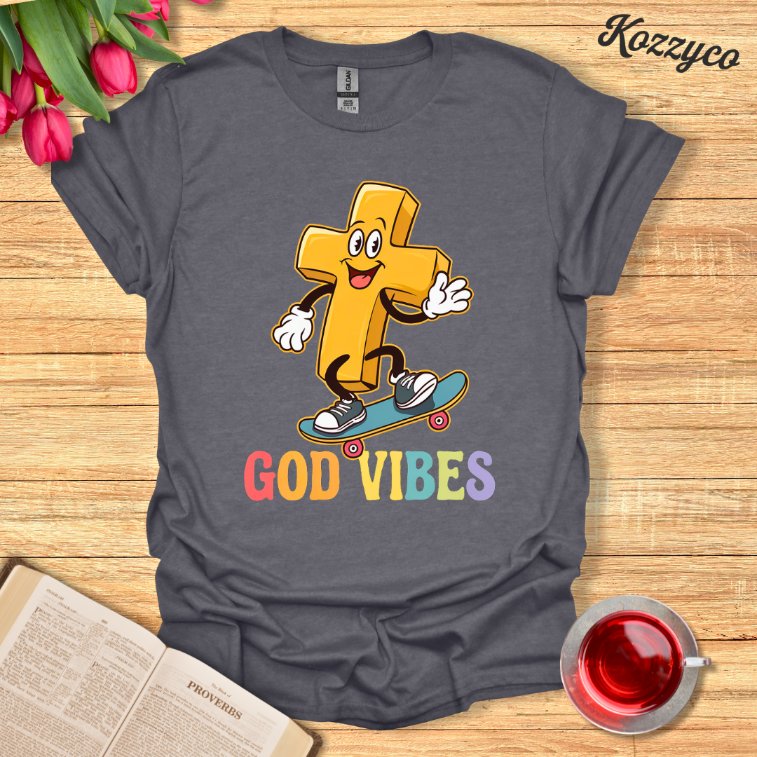 God Vibes Skating Cross T-Shirt  Kozzyco