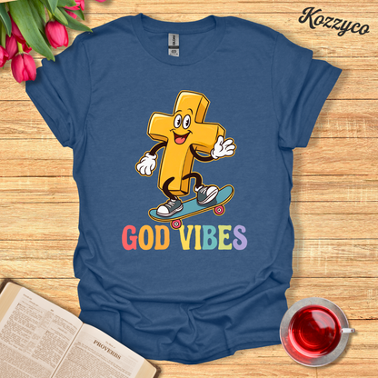 God Vibes Skating Cross T-Shirt  Kozzyco