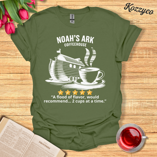 Noah's Ark CoffeeHouse Five Stars Review T-Shirt  Kozzyco