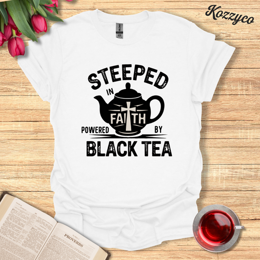 Philippians 4:13: Powered by Black Tea T-Shirt  Kozzyco