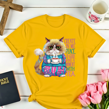 Peaceful Cat Tea -Shirt