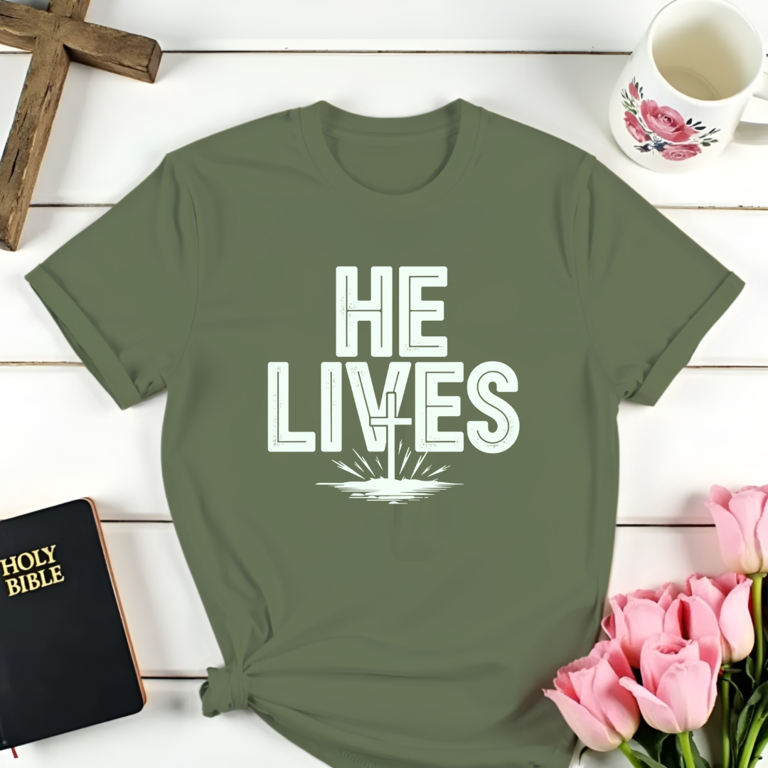 He Lives Cross T-Shirt