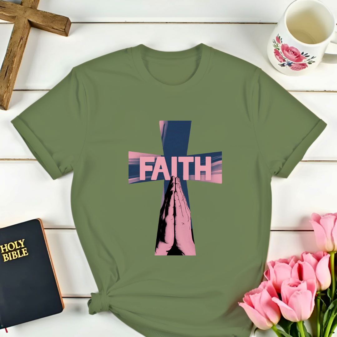 Faith Praying Hands Cross T-shirt