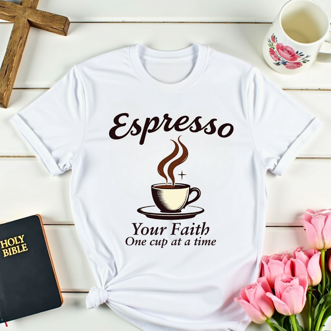 Espresso Your Faith: One Cup At A Time T-Shirt