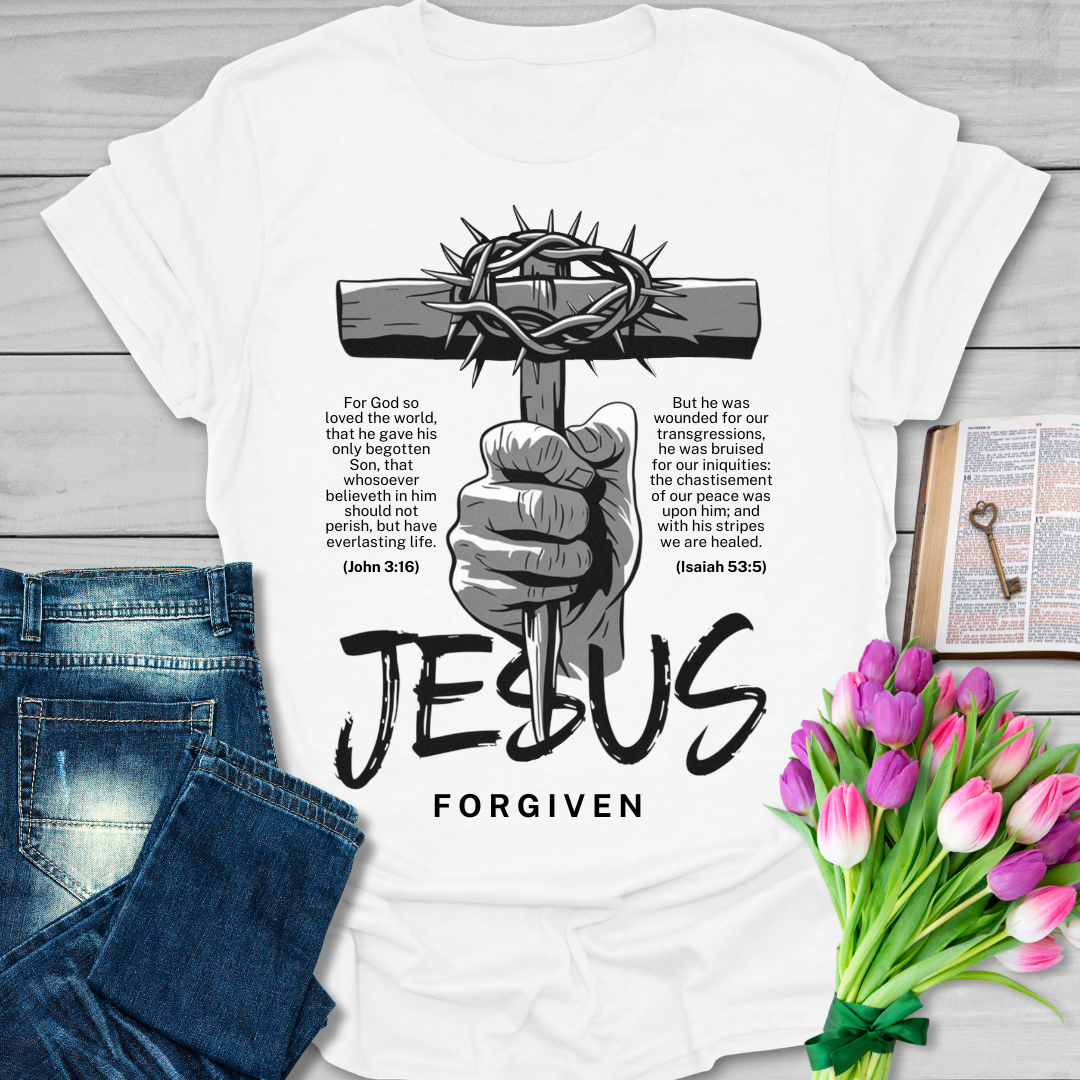 John 3:16 Forgiven Jesus T-Shirt