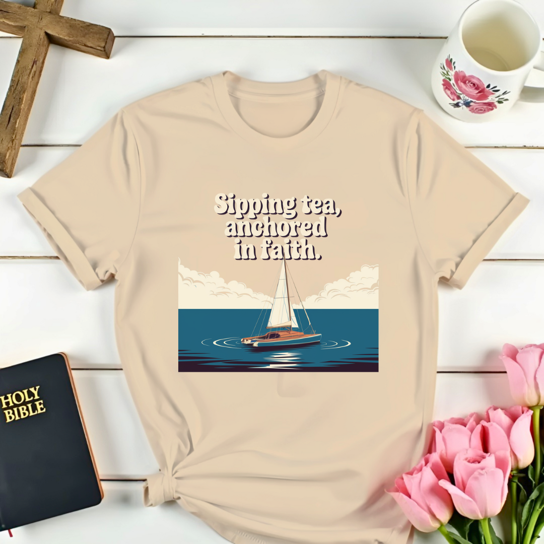 Anchored In Faith Sailing T-Shirt