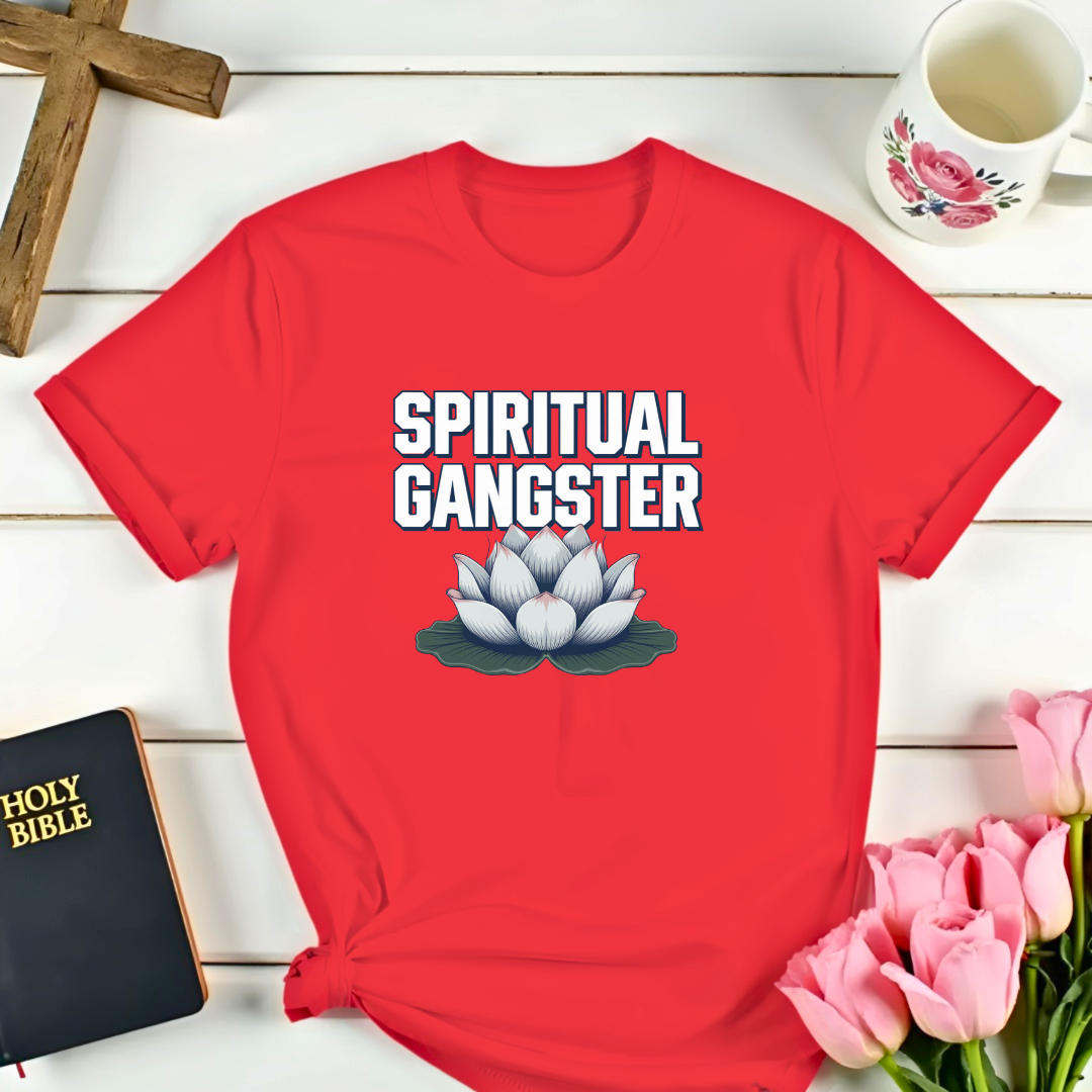 Spiritual Gangster White Lotus Flower T-Shirt II