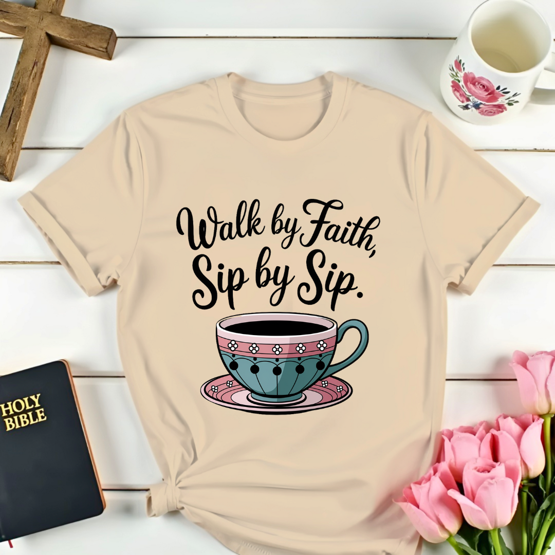 Walk By Faith Sip By Sip T-Shirt