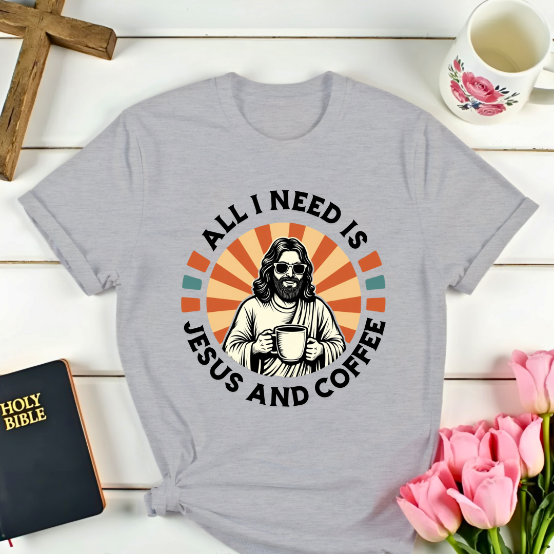 Retro Jesus and Coffee T-Shirt