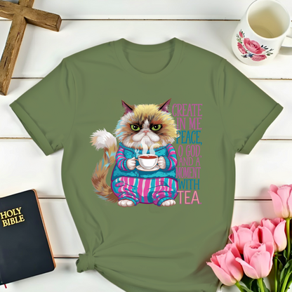 Peaceful Cat Tea -Shirt