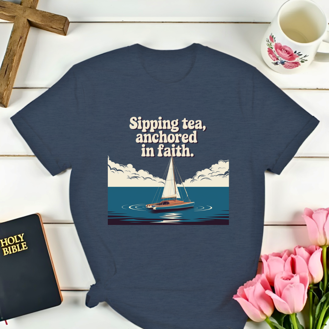 Anchored In Faith Sailing T-Shirt