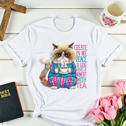 Peaceful Cat Tea T-Shirt