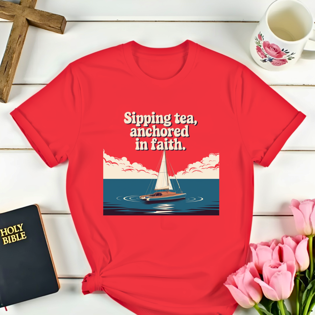 Anchored In Faith Sailing T-Shirt