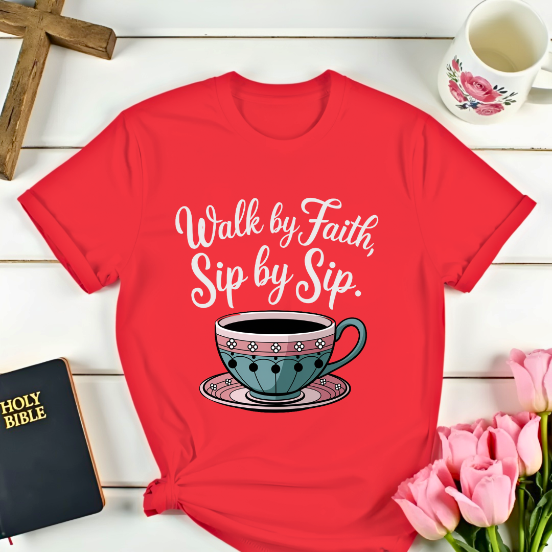 Walk By Faith Sip By Sip T-Shirt