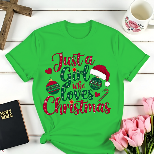 Girl Loving Christmas T-Shirt