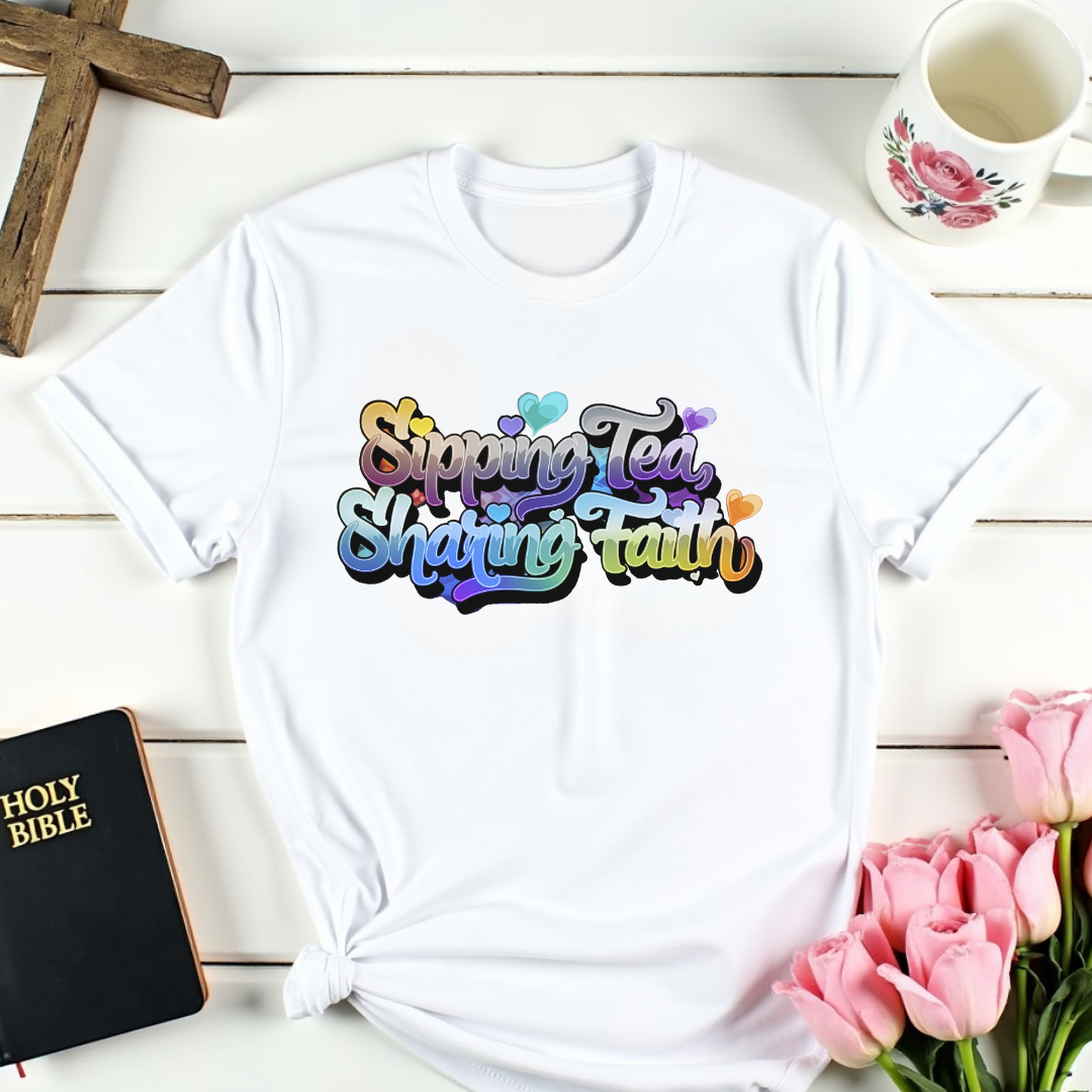 Sipping Tea Sharing Faith T-Shirt