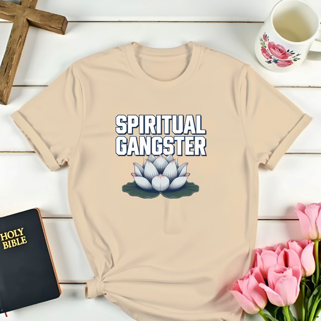 Spiritual Gangster White Lotus Flower T-Shirt II