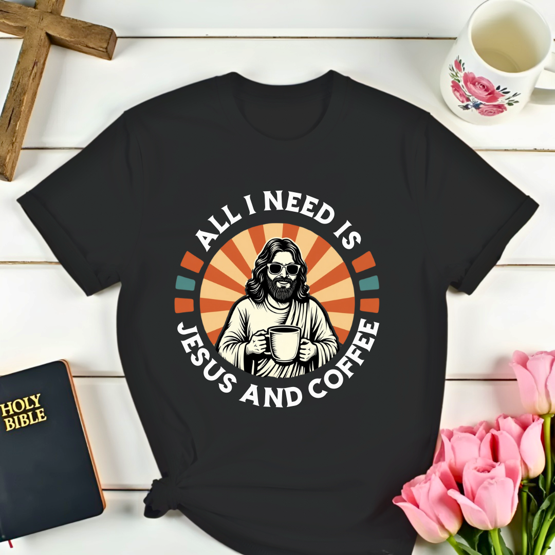 Retro Jesus and Coffee T-Shirt