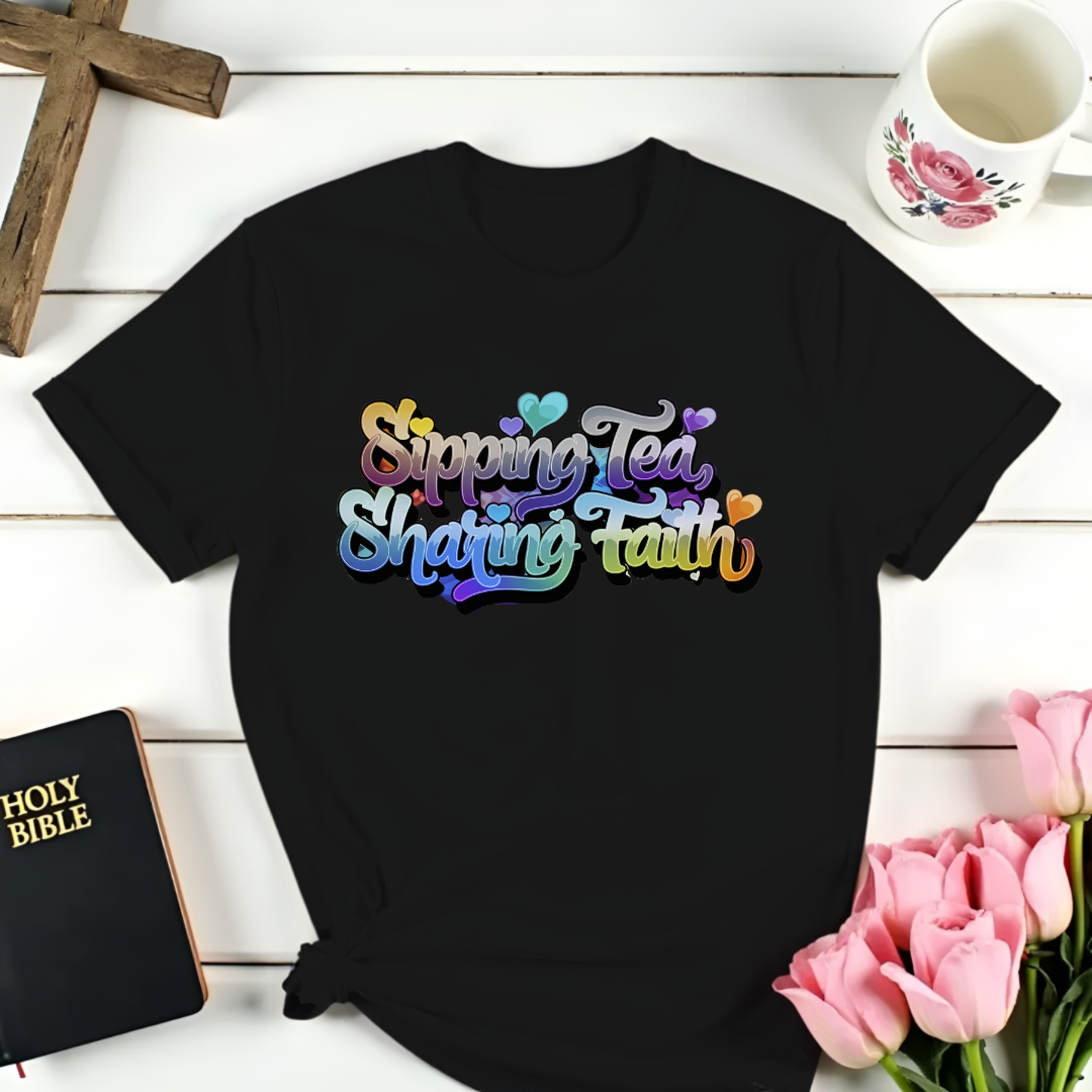 Sipping Tea Sharing Faith T-Shirt