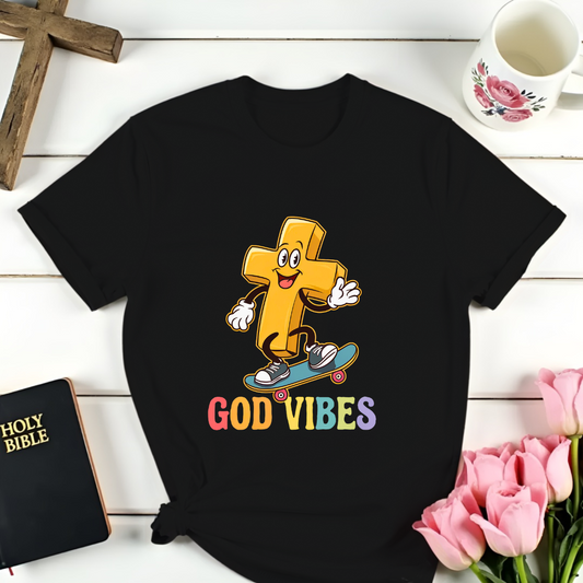 God Vibes Skating Cross T-Shirt