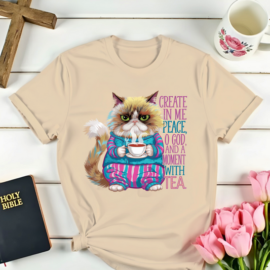 Peaceful Cat Tea -Shirt