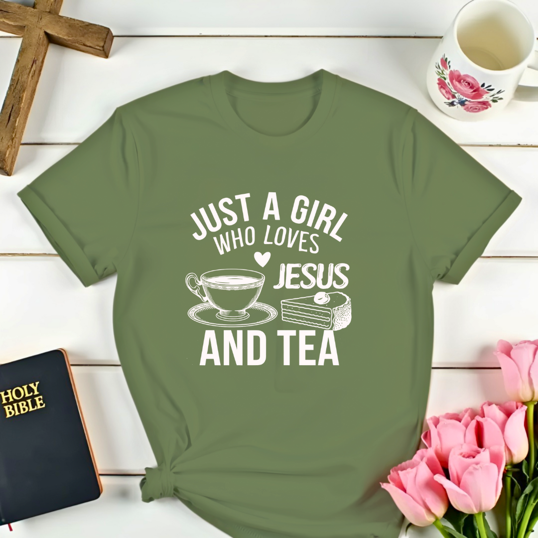 Girl, Jesus, Cake and Tea T-Shirt