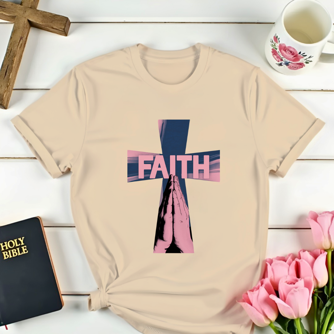 Faith Praying Hands Cross T-shirt