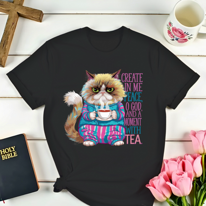 Peaceful Cat Tea -Shirt