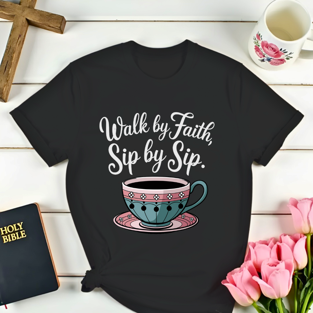 Walk By Faith Sip By Sip T-Shirt