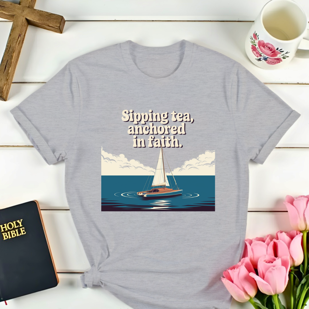 Anchored In Faith Sailing T-Shirt