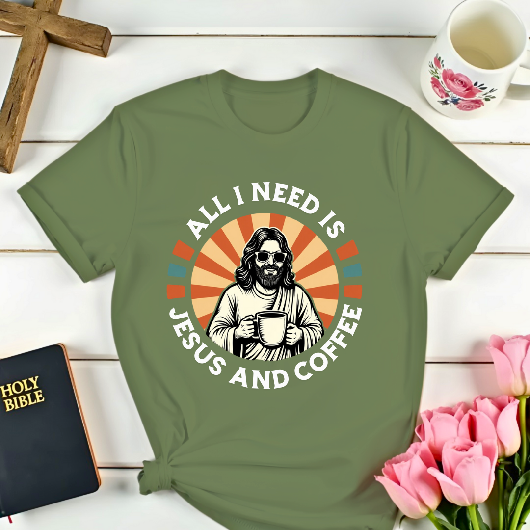 Retro Jesus and Coffee T-Shirt