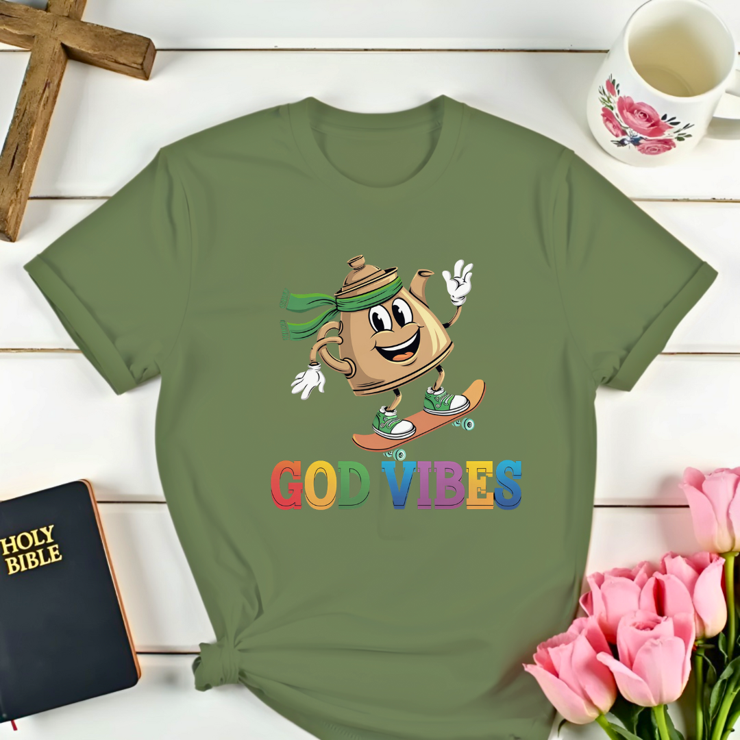 God Vibes Skating Teapot T-Shirt