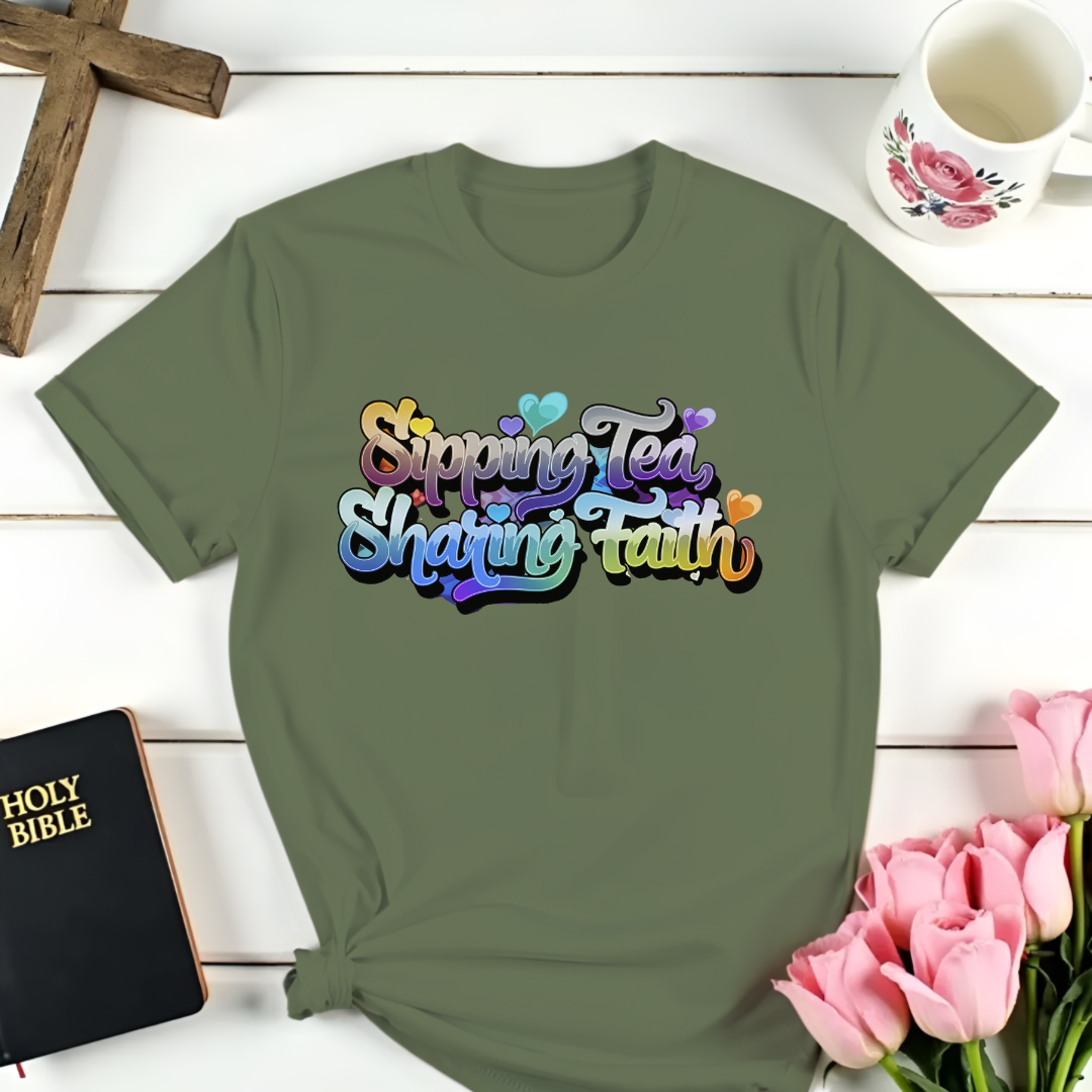 Sipping Tea Sharing Faith T-Shirt