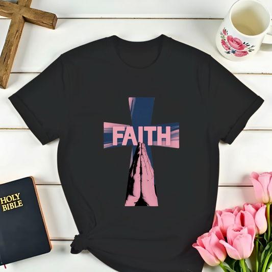 Faith Praying Hands Cross T-shirt