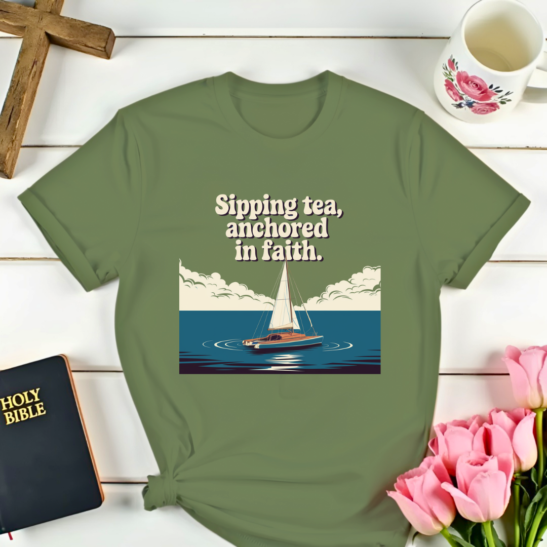 Anchored In Faith Sailing T-Shirt